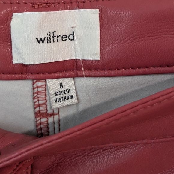 Wilfred Melina Vegan Leather Pant In Rosy Red - Picture 4 of 8